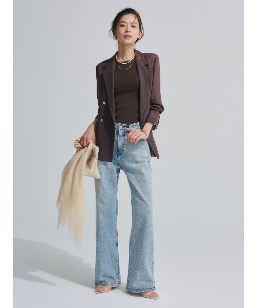 anuans(アニュアンス)の「【0サイズあり】Wide leg denim(デニムパンツ・レディース・ベージュ/インディゴブルー/ライトブルー・X-SMALL/SMALL/MEDIUM)」の4枚目の写真