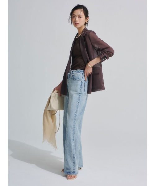 anuans(アニュアンス)の「【0サイズあり】Wide leg denim(デニムパンツ・レディース・ベージュ/インディゴブルー/ライトブルー・X-SMALL/SMALL/MEDIUM)」の5枚目の写真