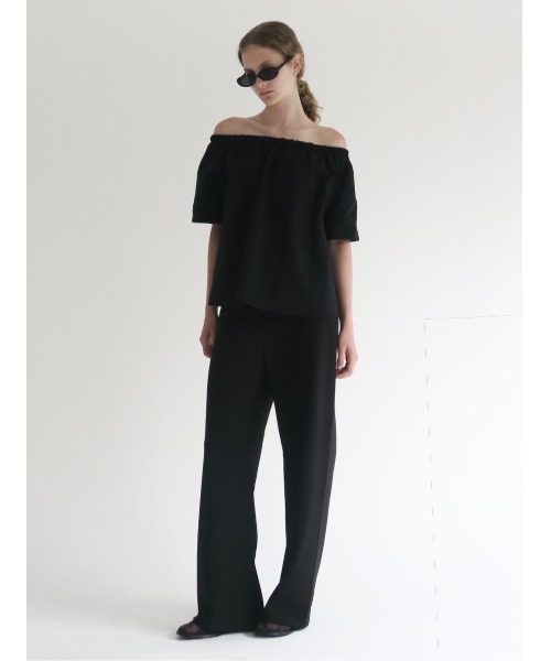 NOWNS（ナウンス）の「Ines | Soft banding pants（スラックス・レディース・ブラック/アイボリー/ネイビー・FREE/1/2）」の6枚目の写真