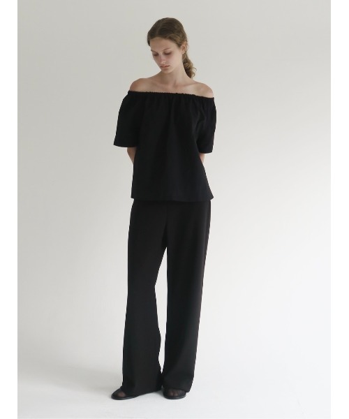 NOWNS（ナウンス）の「Ines | Soft banding pants（スラックス・レディース・ブラック/アイボリー/ネイビー・FREE/1/2）」の4枚目の写真