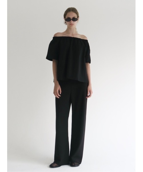 NOWNS（ナウンス）の「Ines | Soft banding pants（スラックス・レディース・ブラック/アイボリー/ネイビー・FREE/1/2）」の5枚目の写真