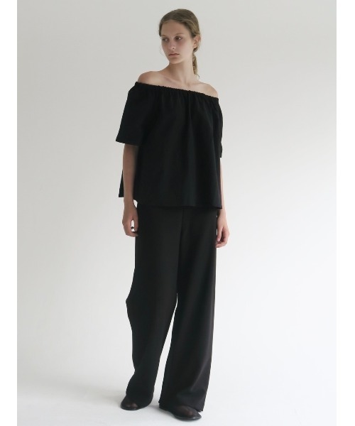 NOWNS（ナウンス）の「Ines | Soft banding pants（スラックス・レディース・ブラック/アイボリー/ネイビー・FREE/1/2）」の8枚目の写真