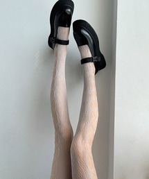 c.u.l（シーユーエル）の「ネットデザイン 花柄 レース 網タイツ cula1510（タイツ/ストッキング）」