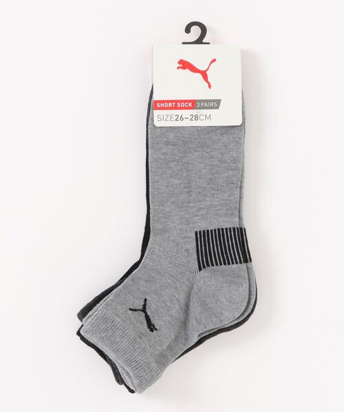 PUMA（プーマ）の「PUMA プーマ ショートソックス 靴下 3足組 メンズ レディース 23~28cm 消臭 ソフトフィット（ソックス/靴下・メンズ・グレー系1/グレー系/ブラック系/ホワイト系/ブラック系2・26-28cm (L)/24-26cm (M)/23-25cm）」の5枚目の写真