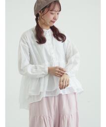 TSUHARU by Samansa Mos2 | 【tukuroi】綿麻平織製品染めギャザーブラウス(シャツ/ブラウス)