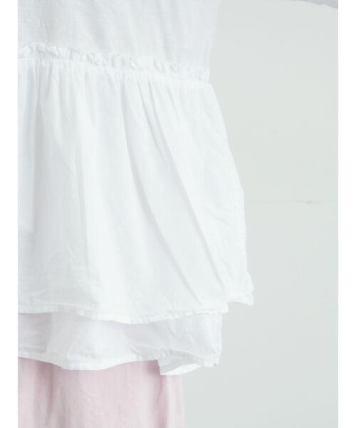 TSUHARU by Samansa Mos2（ツハルバイサマンサモスモス）の「【tukuroi】綿麻平織製品染めギャザーブラウス（シャツ/ブラウス・レディース・オフホワイト/ピンク/ネイビー・F）」の19枚目の写真