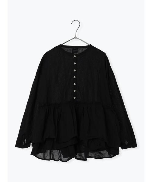 TSUHARU by Samansa Mos2（ツハルバイサマンサモスモス）の「【tukuroi】綿麻平織製品染めギャザーブラウス（シャツ/ブラウス・レディース・オフホワイト/ピンク/ネイビー・F）」の22枚目の写真