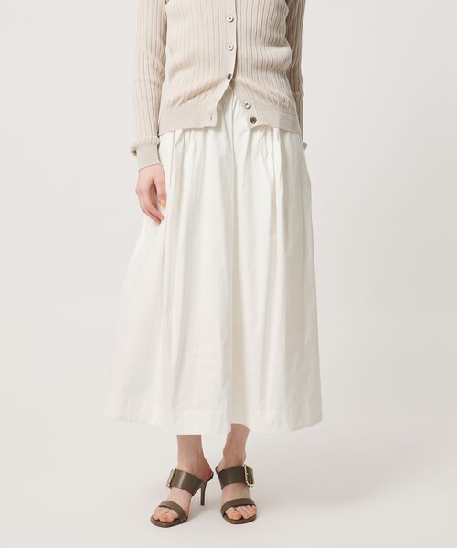 UNITED ARROWS(ユナイテッドアローズ)の「ボリューム タック スカート WHITE ‐ウォッシャブル‐(スカート・レディース・オフホワイト・36/38)」の1枚目の写真