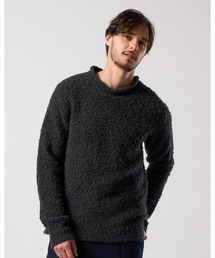 fancy yarn crew-neck knit