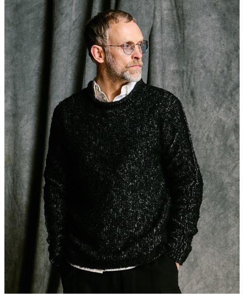 wjk(ダヴルジェイケイ)の「fancy yarn crew-neck knit(ニット/セーター・メンズ・ホワイト/チャコールグレー/ブラック・SMALL/MEDIUM/LARGE/X-LARGE)」の2枚目の写真