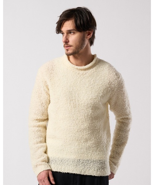 wjk(ダヴルジェイケイ)の「fancy yarn crew-neck knit(ニット/セーター・メンズ・ホワイト/チャコールグレー/ブラック・SMALL/MEDIUM/LARGE/X-LARGE)」の10枚目の写真