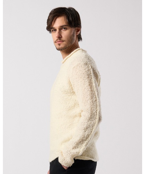 wjk(ダヴルジェイケイ)の「fancy yarn crew-neck knit(ニット/セーター・メンズ・ホワイト/チャコールグレー/ブラック・SMALL/MEDIUM/LARGE/X-LARGE)」の11枚目の写真