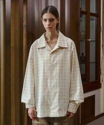 soerte | Faded Plaid Open Collar Shirt / レトロチェックオープンカラーシャツ(シャツ/ブラウス)