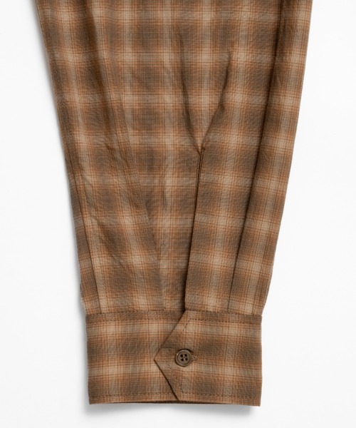 soerte（ソエルテ）の「Faded Plaid Open Collar Shirt / レトロチェックオープンカラーシャツ（シャツ/ブラウス・メンズ・ホワイト/オレンジ/チャコールグレー・1/3/2）」の14枚目の写真