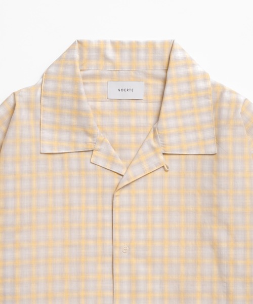 soerte（ソエルテ）の「Faded Plaid Open Collar Shirt / レトロチェックオープンカラーシャツ（シャツ/ブラウス・メンズ・ホワイト/オレンジ/チャコールグレー・1/3/2）」の21枚目の写真