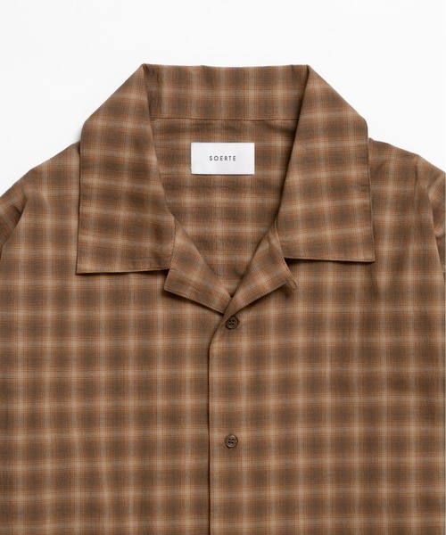 soerte（ソエルテ）の「Faded Plaid Open Collar Shirt / レトロチェックオープンカラーシャツ（シャツ/ブラウス・メンズ・ホワイト/オレンジ/チャコールグレー・1/3/2）」の15枚目の写真