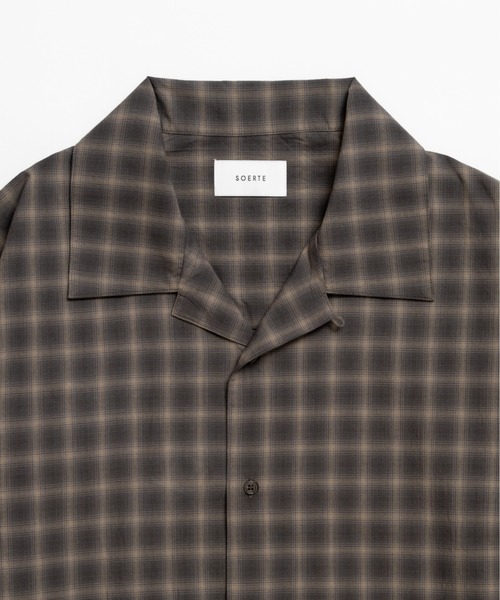 soerte（ソエルテ）の「Faded Plaid Open Collar Shirt / レトロチェックオープンカラーシャツ（シャツ/ブラウス・メンズ・ホワイト/オレンジ/チャコールグレー・1/3/2）」の9枚目の写真
