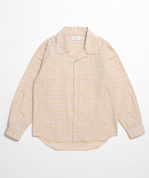 soerte（ソエルテ）の「Faded Plaid Open Collar Shirt / レトロチェックオープンカラーシャツ（シャツ/ブラウス・メンズ・ホワイト/オレンジ/チャコールグレー・1/3/2）」の19枚目の写真