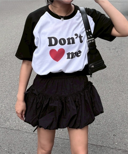 etta(エタ)の「DON'TLOVEMEデザインラグラン半袖Tシャツ(Tシャツ/カットソー・レディース・ホワイト・MEDIUM)」の1枚目の写真