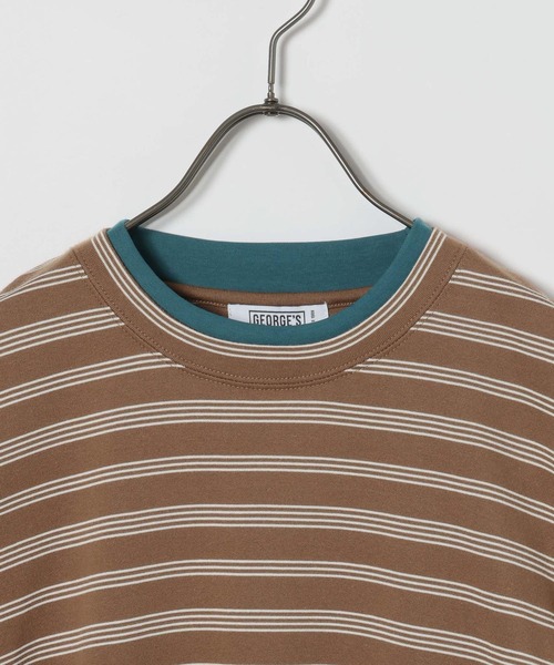 GEORGE'S(ジョージズ)の「配色レイヤードTシャツ(Tシャツ/カットソー・メンズ・ネイビー/ブラウン系その他・LARGE/MEDIUM)」の9枚目の写真
