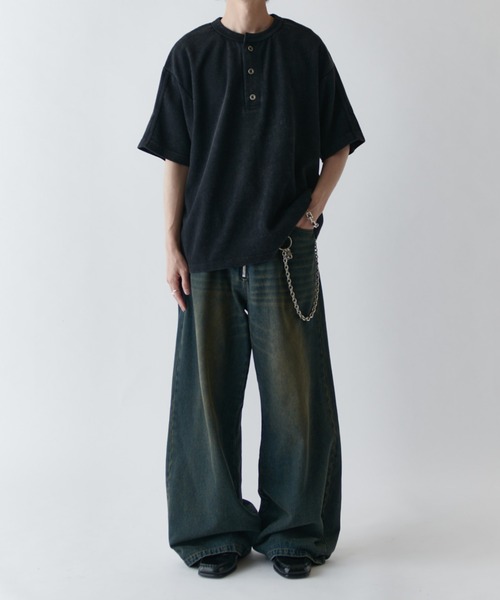 Lui's(ルイス)の「サーマルフェードヘンリーネックTシャツ(Tシャツ/カットソー・メンズ・ブラック/グレー・FREE)」の18枚目の写真