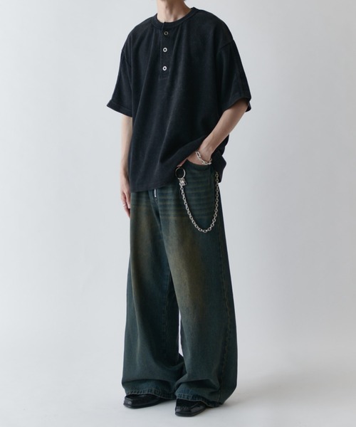 Lui's(ルイス)の「サーマルフェードヘンリーネックTシャツ(Tシャツ/カットソー・メンズ・ブラック/グレー・FREE)」の19枚目の写真