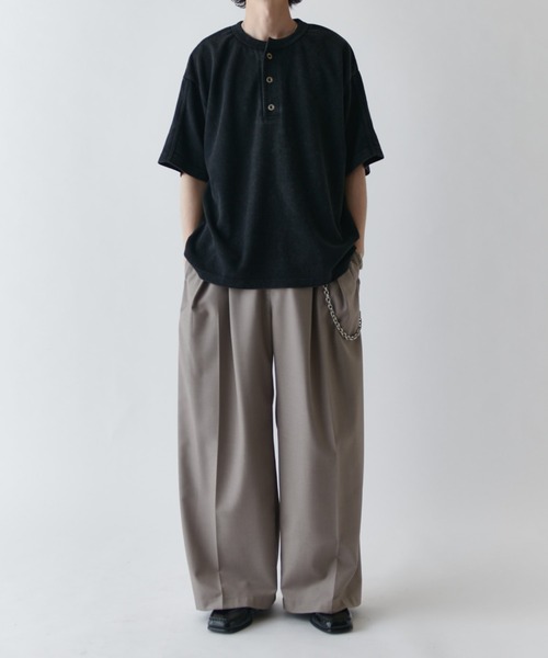 Lui's(ルイス)の「サーマルフェードヘンリーネックTシャツ(Tシャツ/カットソー・メンズ・ブラック/グレー・FREE)」の20枚目の写真