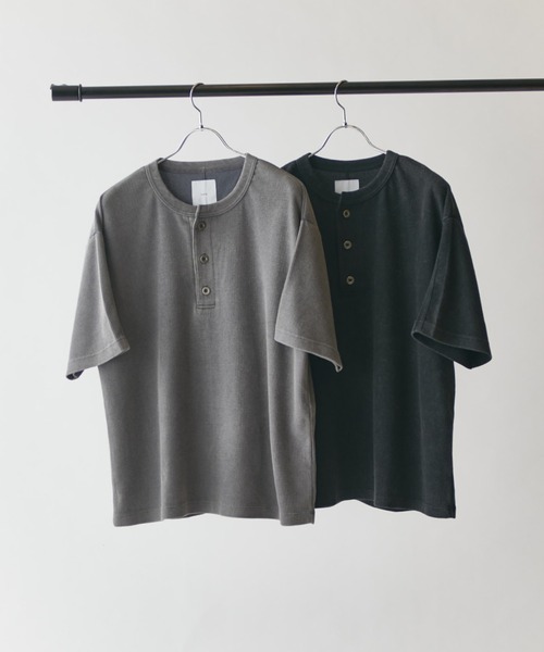 Lui's(ルイス)の「サーマルフェードヘンリーネックTシャツ(Tシャツ/カットソー・メンズ・ブラック/グレー・FREE)」の7枚目の写真