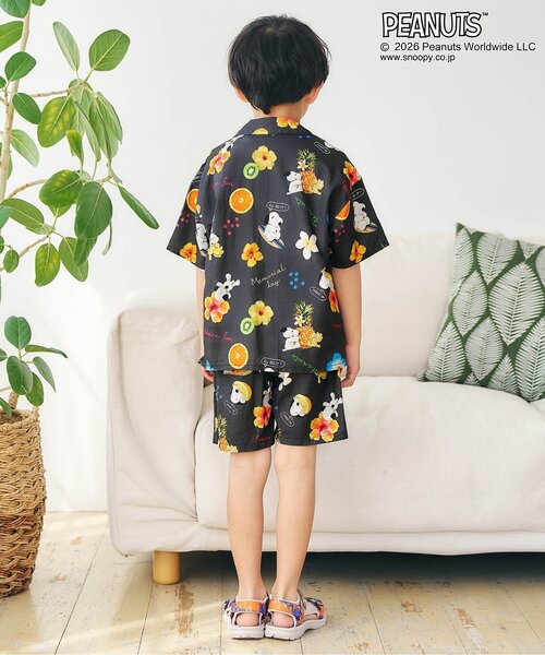 PEANUTS(ピーナッツ)の「PEANUTS MIX ARTアロハショーツ(その他パンツ・キッズ・サックスブルー/ブラック・140/130/120/110/100/90/80)」の4枚目の写真