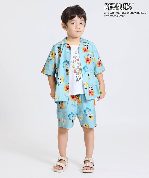 PEANUTS(ピーナッツ)の「PEANUTS MIX ARTアロハショーツ(その他パンツ・キッズ・サックスブルー/ブラック・140/130/120/110/100/90/80)」の8枚目の写真