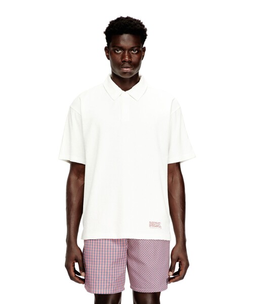 DIESEL(ディーゼル)の「メンズ ポロシャツ JOSHUA-D-CORE(ポロシャツ・メンズ・ホワイト・MEDIUM)」の1枚目の写真