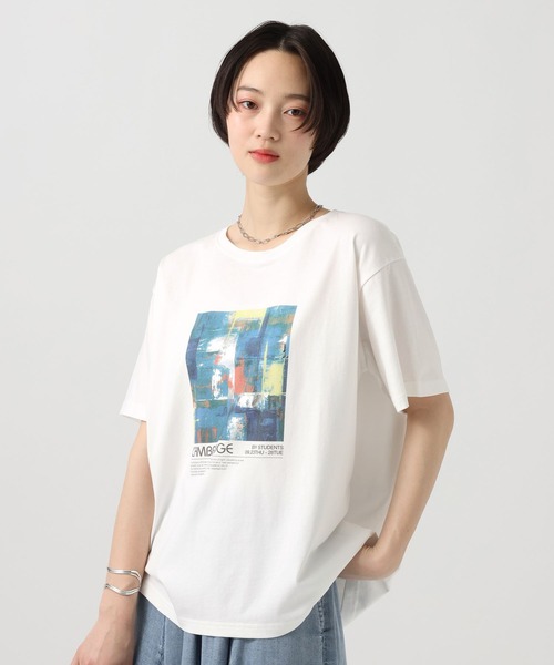 BAYFLOW（ベイフロー）の「アソート箔プリント半袖Tシャツ（Tシャツ/カットソー・レディース・ブラック/オフホワイト/グレー・FREE）」の2枚目の写真