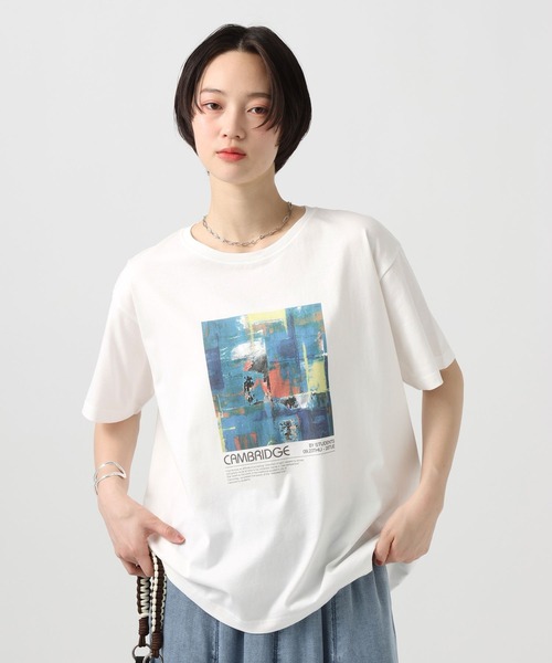 BAYFLOW（ベイフロー）の「アソート箔プリント半袖Tシャツ（Tシャツ/カットソー・レディース・ブラック/オフホワイト/グレー・FREE）」の6枚目の写真