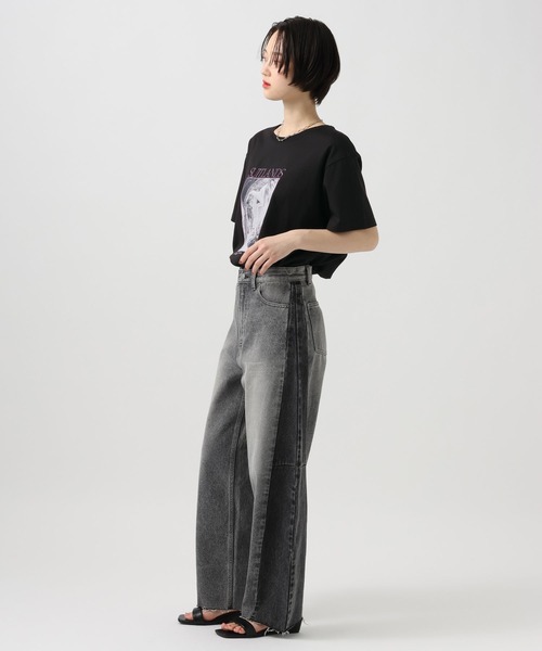 BAYFLOW（ベイフロー）の「アソート箔プリント半袖Tシャツ（Tシャツ/カットソー・レディース・ブラック/オフホワイト/グレー・FREE）」の12枚目の写真