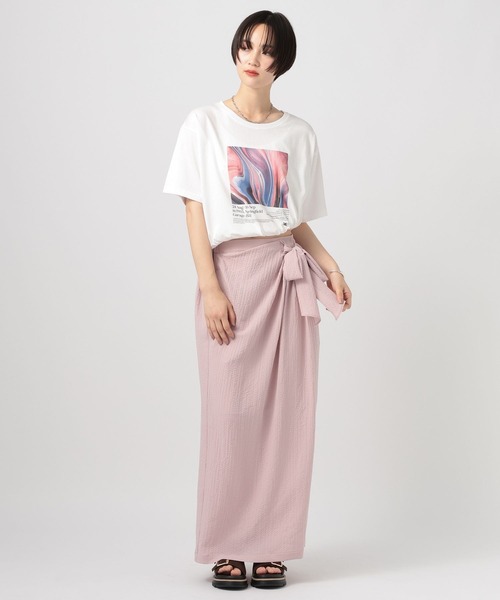 BAYFLOW(ベイフロー)の「アソート箔プリント半袖Tシャツ(Tシャツ/カットソー・レディース・ブラック/オフホワイト/グレー/ブラック系/ホワイト系/グレー系・FREE)」の8枚目の写真