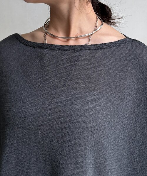 DouDou（ドゥドゥ）の「和紙ポンチョプルオーバー（Tシャツ/カットソー・レディース・ブルー/チャコールグレー/ベージュ・FREE）」の9枚目の写真