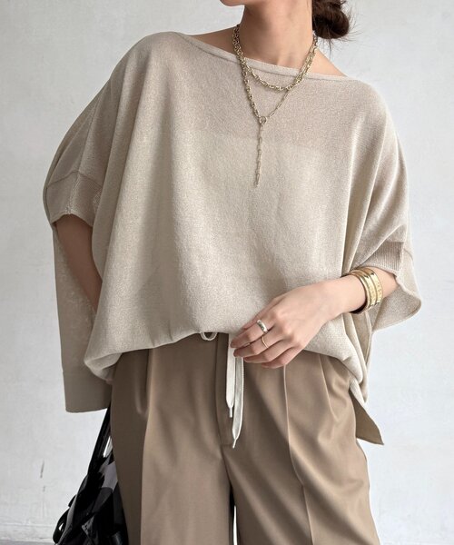 DouDou（ドゥドゥ）の「和紙ポンチョプルオーバー（Tシャツ/カットソー・レディース・ブルー/チャコールグレー/ベージュ・FREE）」の19枚目の写真