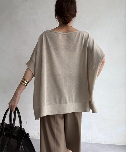 DouDou（ドゥドゥ）の「和紙ポンチョプルオーバー（Tシャツ/カットソー・レディース・ブルー/チャコールグレー/ベージュ・FREE）」の21枚目の写真