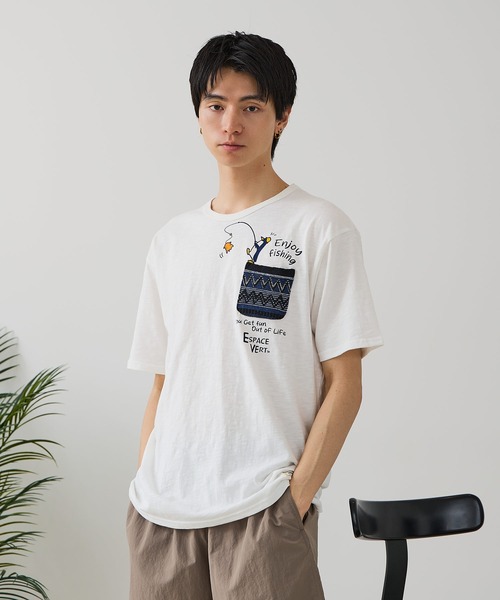 Blue Standard (ブルースタンダード)の「【BLUE STANDARD/ブルースタンダード】【涼しい スラブ天竺】 アニマルプリント ポケット付きTシャツ 綿100% 凹凸素材 ペンギン ゆるかわ 凹凸素材 部屋着 ワンマイル キャンプ(Tシャツ/カットソー・メンズ・その他/その他1/その他2/その他3/その他4・MEDIUM/X-LARGE/LARGE)」の21枚目の写真