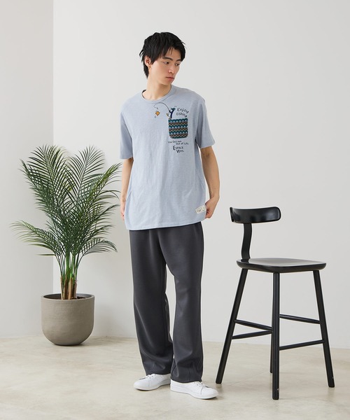 Blue Standard (ブルースタンダード)の「【BLUE STANDARD/ブルースタンダード】【涼しい スラブ天竺】 アニマルプリント ポケット付きTシャツ 綿100% 凹凸素材 ペンギン ゆるかわ 凹凸素材 部屋着 ワンマイル キャンプ(Tシャツ/カットソー・メンズ・その他/その他1/その他2/その他3/その他4・MEDIUM/X-LARGE/LARGE)」の9枚目の写真