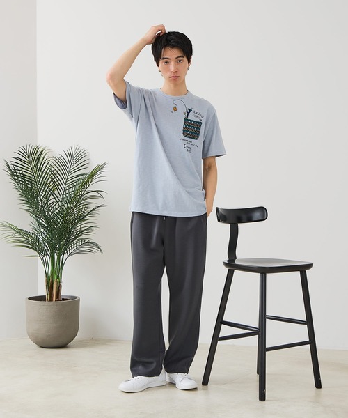 Blue Standard (ブルースタンダード)の「【BLUE STANDARD/ブルースタンダード】【涼しい スラブ天竺】 アニマルプリント ポケット付きTシャツ 綿100% 凹凸素材 ペンギン ゆるかわ 凹凸素材 部屋着 ワンマイル キャンプ(Tシャツ/カットソー・メンズ・その他/その他1/その他2/その他3/その他4・MEDIUM/X-LARGE/LARGE)」の10枚目の写真