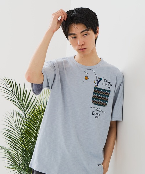 Blue Standard (ブルースタンダード)の「【BLUE STANDARD/ブルースタンダード】【涼しい スラブ天竺】 アニマルプリント ポケット付きTシャツ 綿100% 凹凸素材 ペンギン ゆるかわ 凹凸素材 部屋着 ワンマイル キャンプ(Tシャツ/カットソー・メンズ・その他/その他1/その他2/その他3/その他4・MEDIUM/X-LARGE/LARGE)」の16枚目の写真
