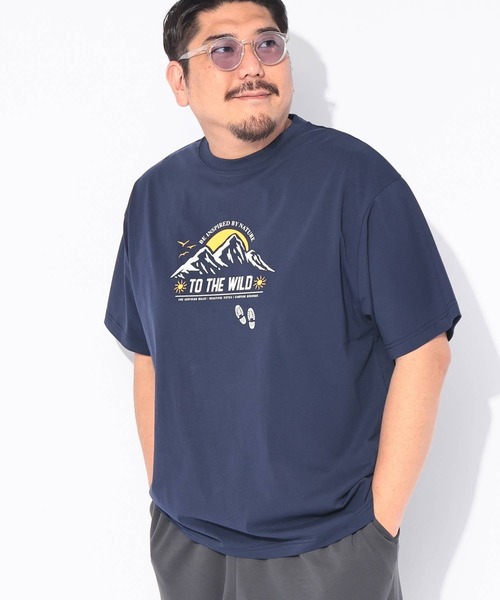 B&T CLUB(ビーティークラブ)の「Tシャツ 半袖 メンズ 大きいサイズ プリント クルーネック ヒヤテック USAコットン B&T CLUB (ビーアンドティークラブ)(Tシャツ/カットソー・メンズ・カーキ/ブラウン/ネイビー/ホワイト・X4(8L~9L)/X1(3L~4L)/X3(6L~7L)/X2(4L~5L))」の4枚目の写真
