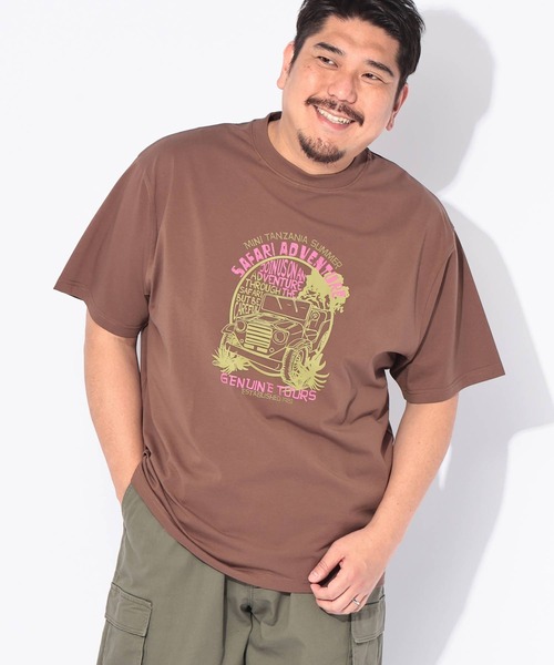 B&T CLUB(ビーティークラブ)の「Tシャツ 半袖 メンズ 大きいサイズ プリント クルーネック ヒヤテック USAコットン B&T CLUB (ビーアンドティークラブ)(Tシャツ/カットソー・メンズ・カーキ/ブラウン/ネイビー/ホワイト・X4(8L~9L)/X1(3L~4L)/X3(6L~7L)/X2(4L~5L))」の2枚目の写真