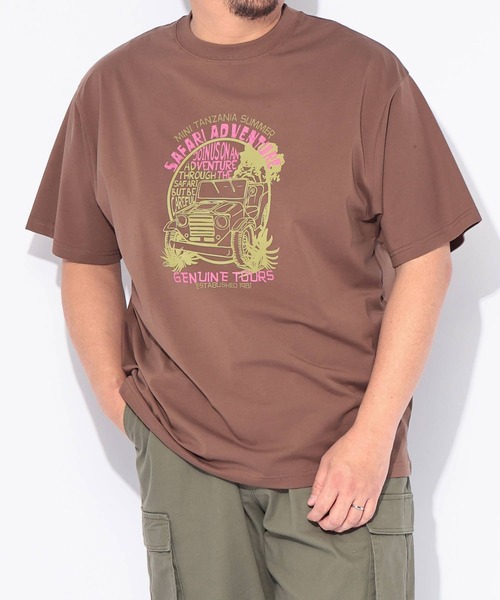 B&T CLUB(ビーティークラブ)の「Tシャツ 半袖 メンズ 大きいサイズ プリント クルーネック ヒヤテック USAコットン B&T CLUB (ビーアンドティークラブ)(Tシャツ/カットソー・メンズ・カーキ/ブラウン/ネイビー/ホワイト・X4(8L~9L)/X1(3L~4L)/X3(6L~7L)/X2(4L~5L))」の10枚目の写真