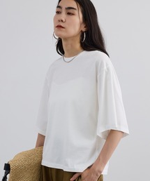 SALON adam et rope'（サロン アダム エ ロペ）の「プリマベールハーフスリーブTシャツ   UVケア（Tシャツ/カットソー）」