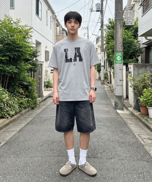 MODERMENT（モダーメント）の「ノーマルオーバーサイズ LA 半袖Tシャツ [ブラック]（Tシャツ/カットソー・レディース・その他・1/2）」の5枚目の写真