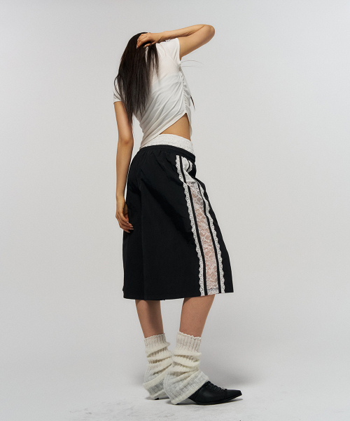 SCHISM INDUCING（スキズムインデューシング）の「LACE SAGGING BERMUDA PANTS BLACK（その他パンツ・レディース・その他・FREE）」の9枚目の写真