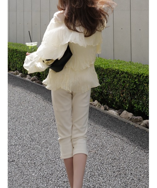 celon（セロン）の「side slit slim pants（その他パンツ・レディース・ブラック/アイボリー・FREE）」の5枚目の写真