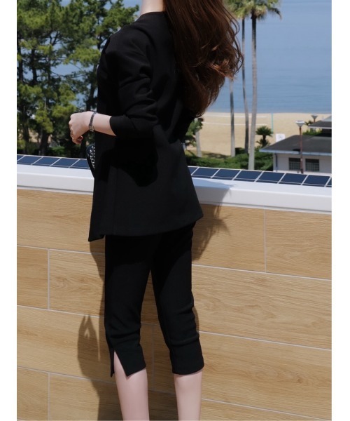 celon（セロン）の「side slit slim pants（その他パンツ・レディース・ブラック/アイボリー・FREE）」の4枚目の写真